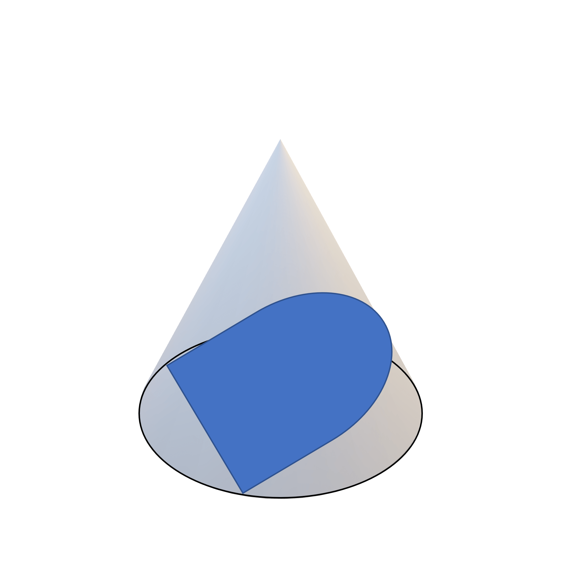 Parabolic cross section of a cone