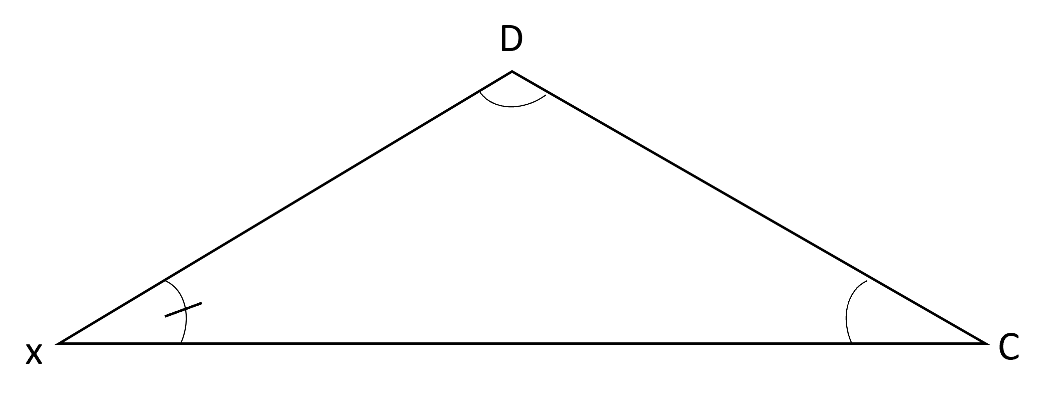 Triangle with congruent angles