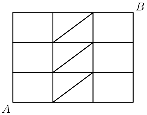 Combination of paths from A to B